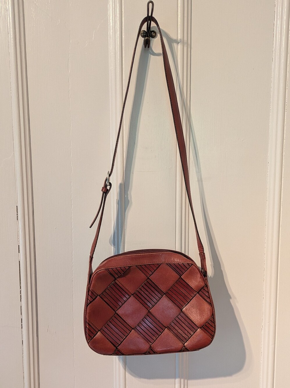 Vintage Etinne Aigner Leather Woven Shoulder Bag